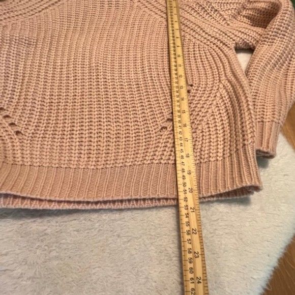 Ivy & Main Womens Tan Turtleneck Cropped Acrylic Chunky Knit Sweater Sz Large - Picture 8 of 8